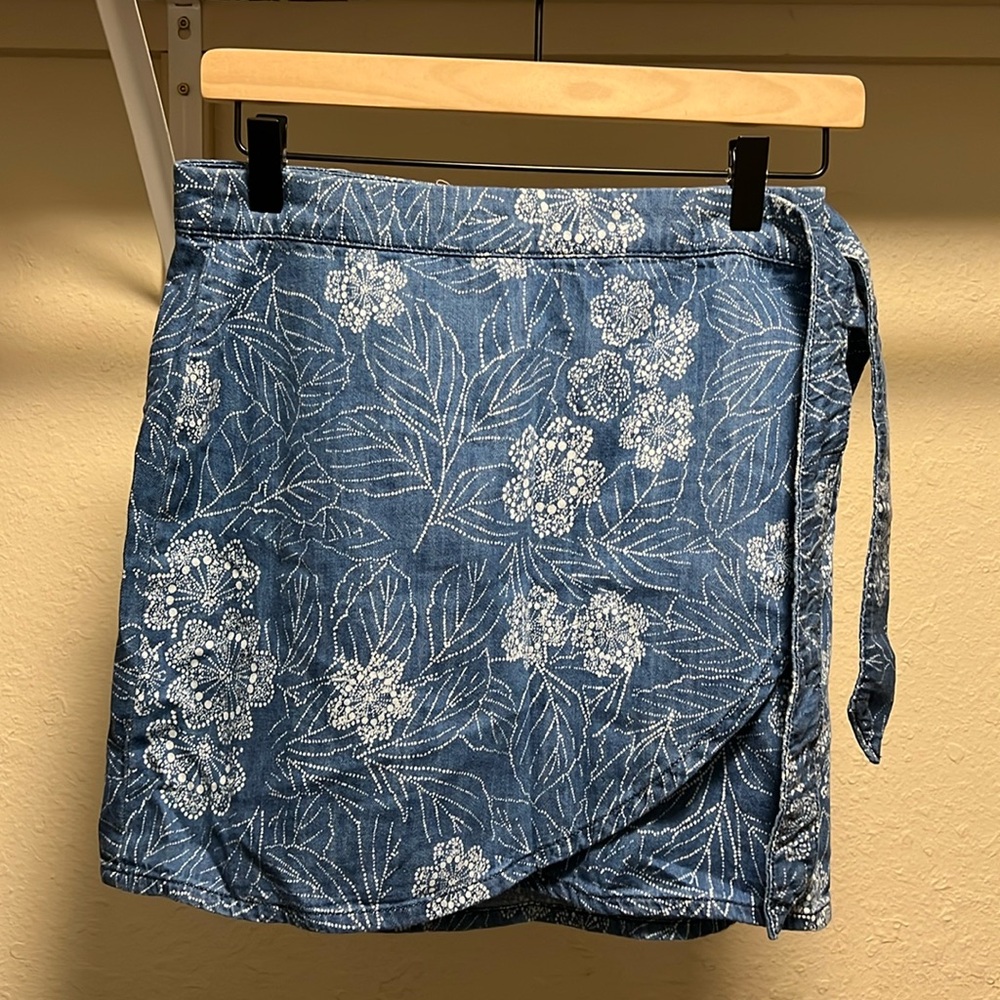 Free People Jean Wrap Skirt